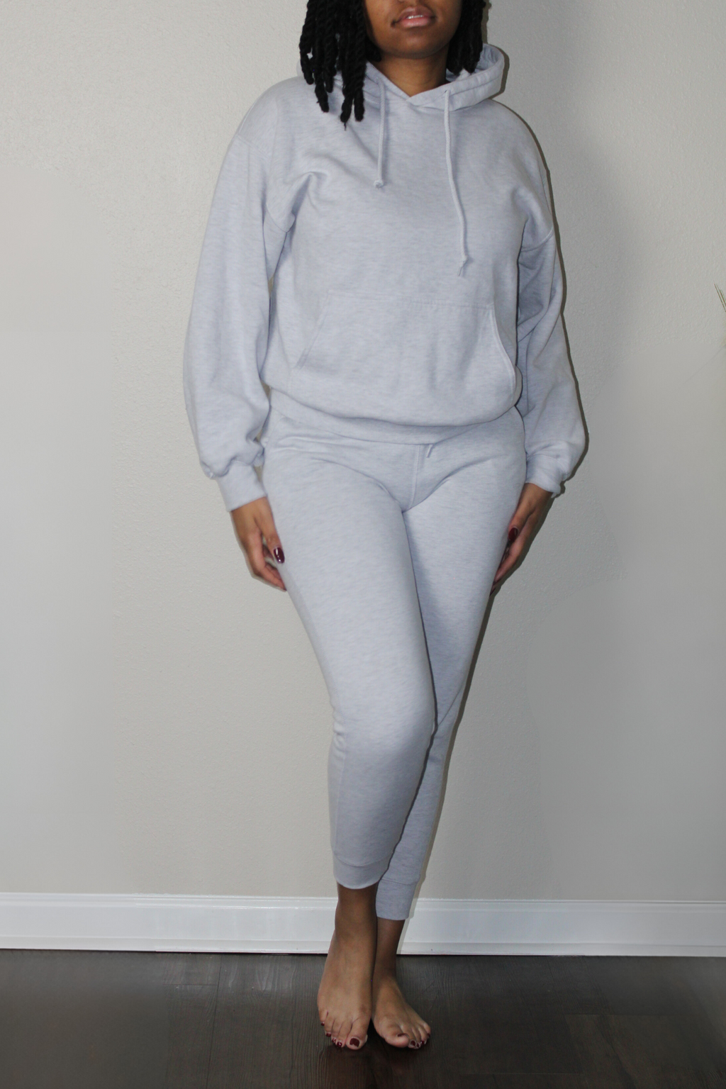 Cozy Comfort Hoodie Set - Ice Grey