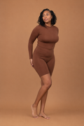 Buttery Soft Mock Neck Biker Set - Caramel